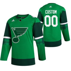 St. Louis Blues Trikot Benutzerdefinierte #00 Grün 2020 St. Patrick’s Day